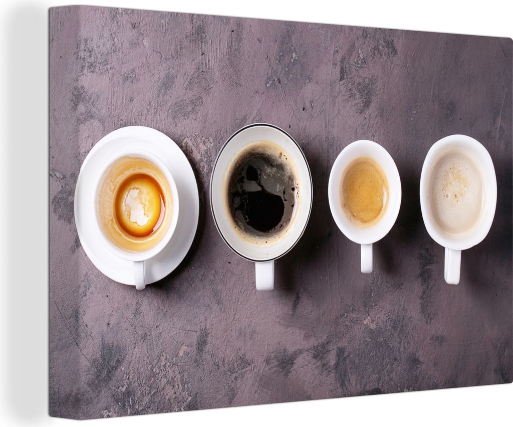 MuchoWow - Leinwandbilder - Kaffee - Küche - Industrie, Wandbild, Wanddeko Bilder Wohnzimmer, 30x20 cm