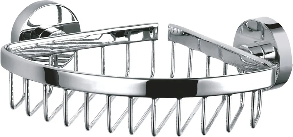 Porte-savon d'angle COLORADO en laiton chromé brillant - Format 21x21 cm