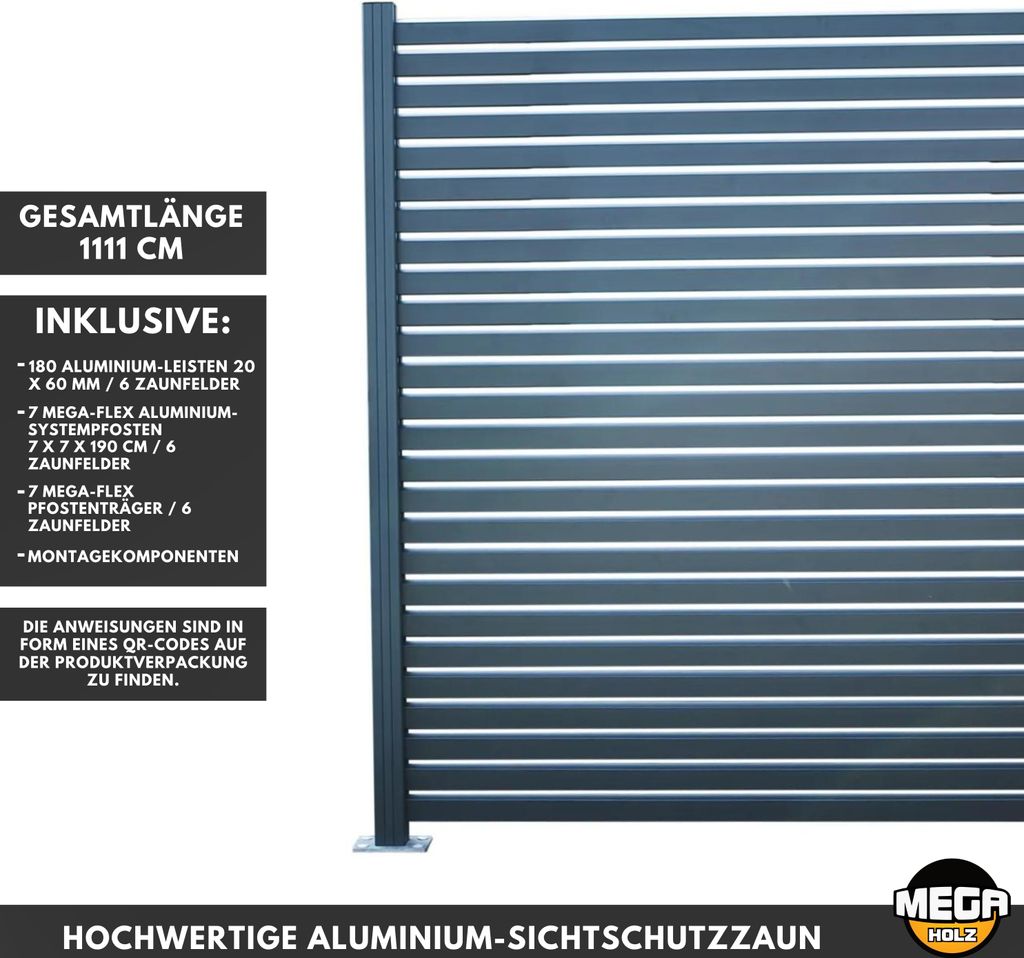 MEGA HOLZ Sichtschutzzaun Set Aluminium Kaufland.de