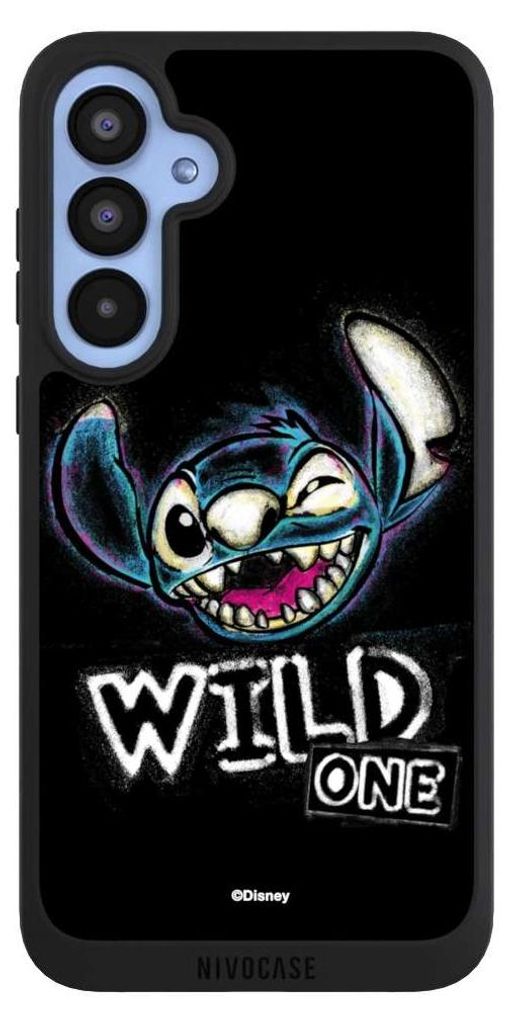 NIVOCASE Handyhülle für Samsung Galaxy A55 5G Hülle NIVOpure Case Schwarz Disney Offizielles Lizenzprodukt Lilo & Stitch