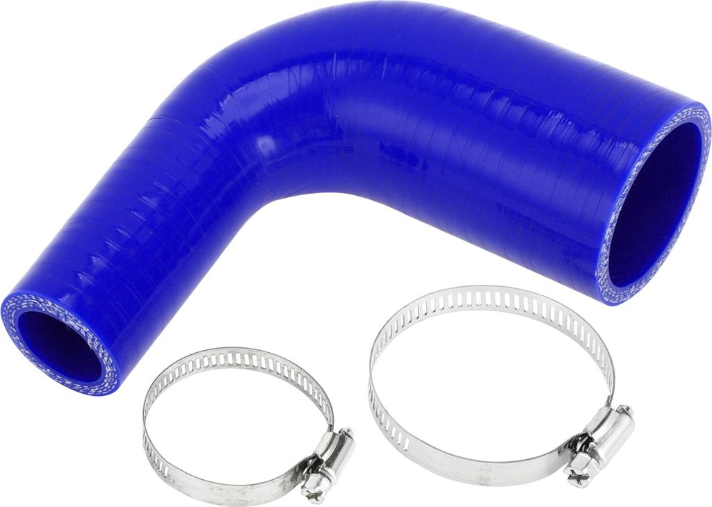 1 Satz 25mm/0,98"-45mm/1,77" ID 102mm/4,02" Länge 90 Grad blau Autosilikonschlauch mit Schellen Kühlmittelschlauch Universal