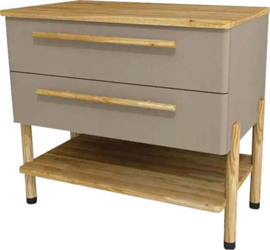 Waschtischunterschrank mit 2 Schubladen Devo Sonet BxHxT 84x75x49 cm structure dakar/Eiche/schwarz