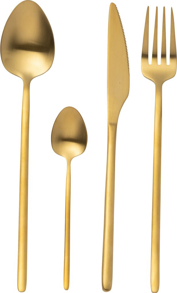 J-Line Dose Besteck C 24 Stück Edelstahl Matt Gold