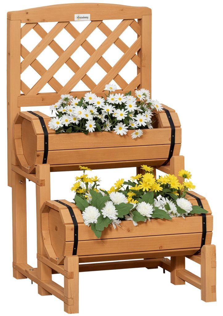Outsunny, vyvýšený záhradný box na kvety s oporou pre Obrázok produktu 