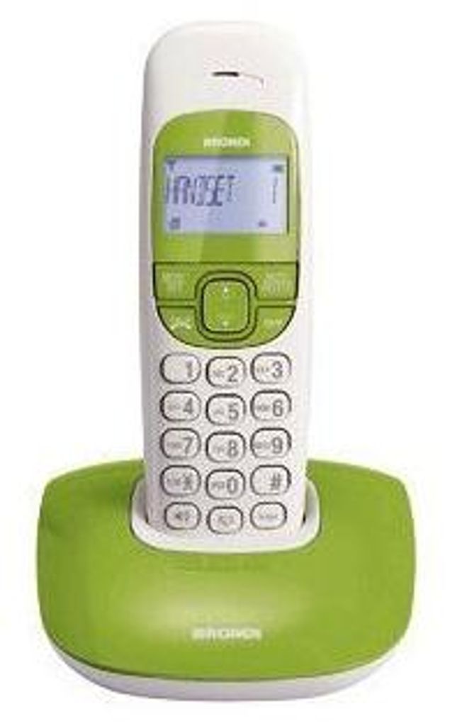 A cordless phone with its base station.