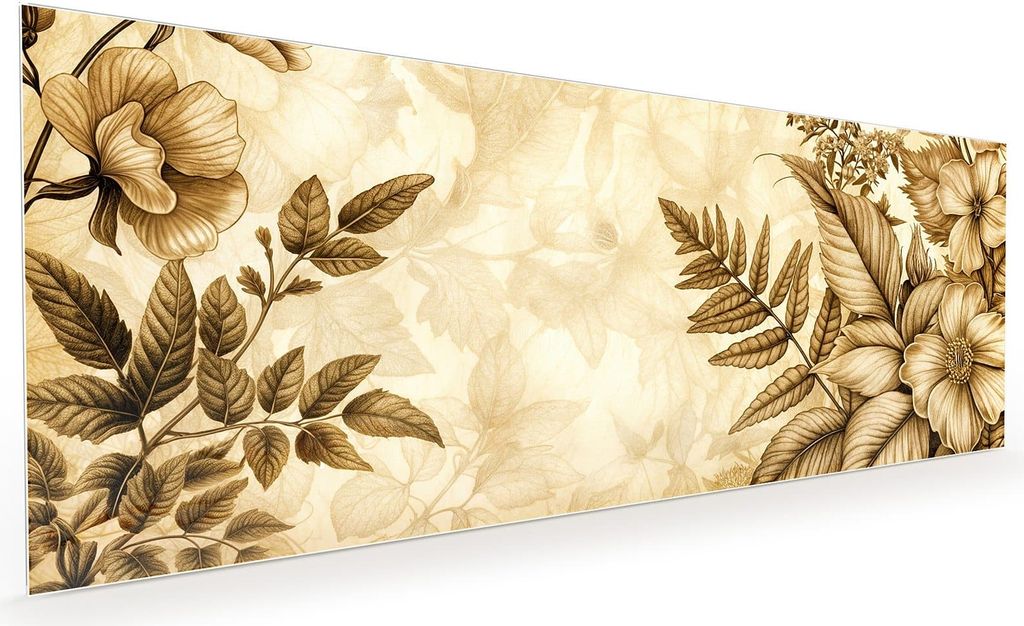 Küchenrückwand Spritzschutz Glas mit Motiv Blumenblatt Kunstwerk 40 x 40 cm