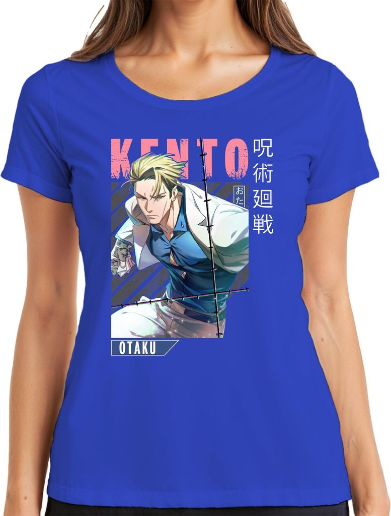 KENTO Nanami 呪術廻戦 Anime Ästhetik Otaku Geschenk Vintage Japan Y2K Damen T-Shirt, Blau, 3XL