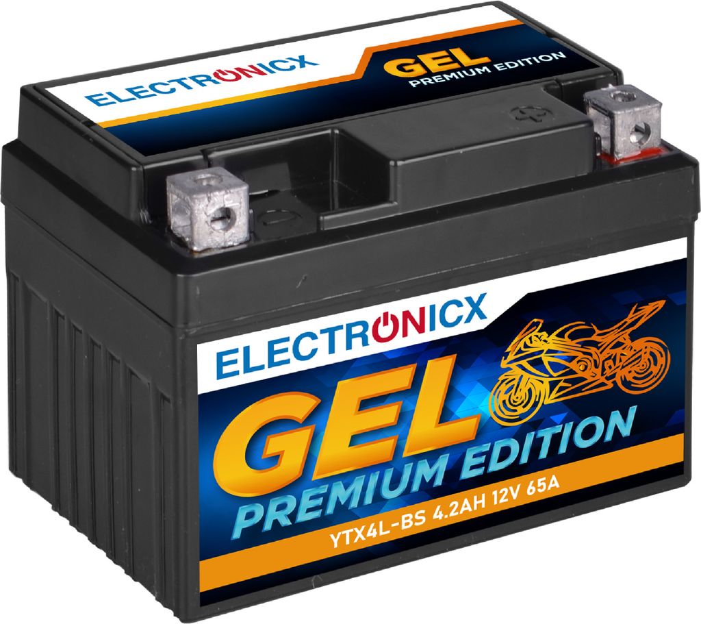 Motocyklová batéria Electronicx GEL 12 V 4 Ah – Obrázok produktu 