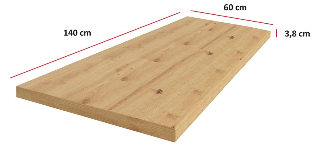 Küchen Arbeitsplatte 140cm 38 mm Küchenzeile Küchenblock Produktbild 