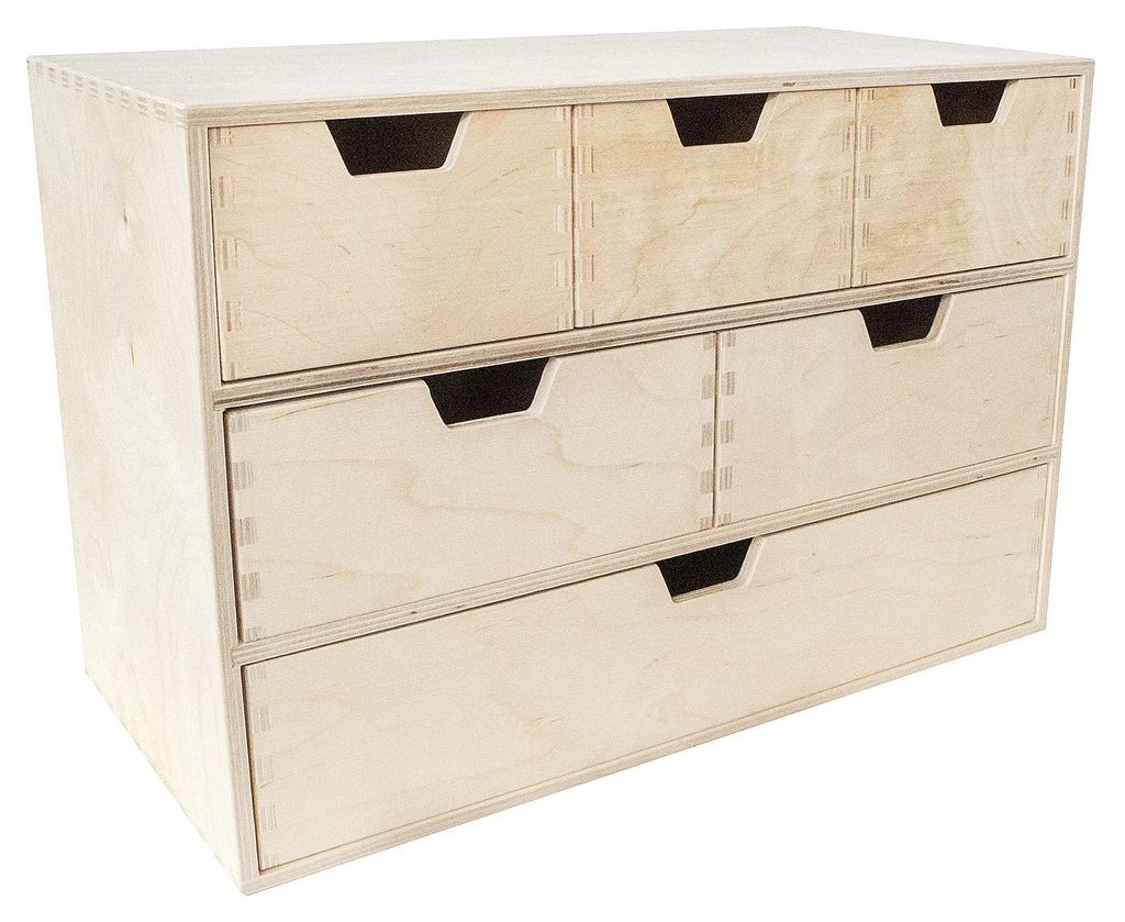 Creative Deco Mini Houten Kist met 6 laden, 42 x 20 x 28.5 Productafbeelding 