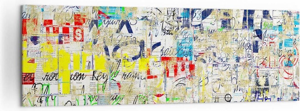 Bild auf Leinwand - Leinwandbild - Straße Graffiti Wand Wandmalerei - 160x50cm - Wand Bild - Wanddeko - Leinwanddruck - Bilder - Kunstdruck - Lein...