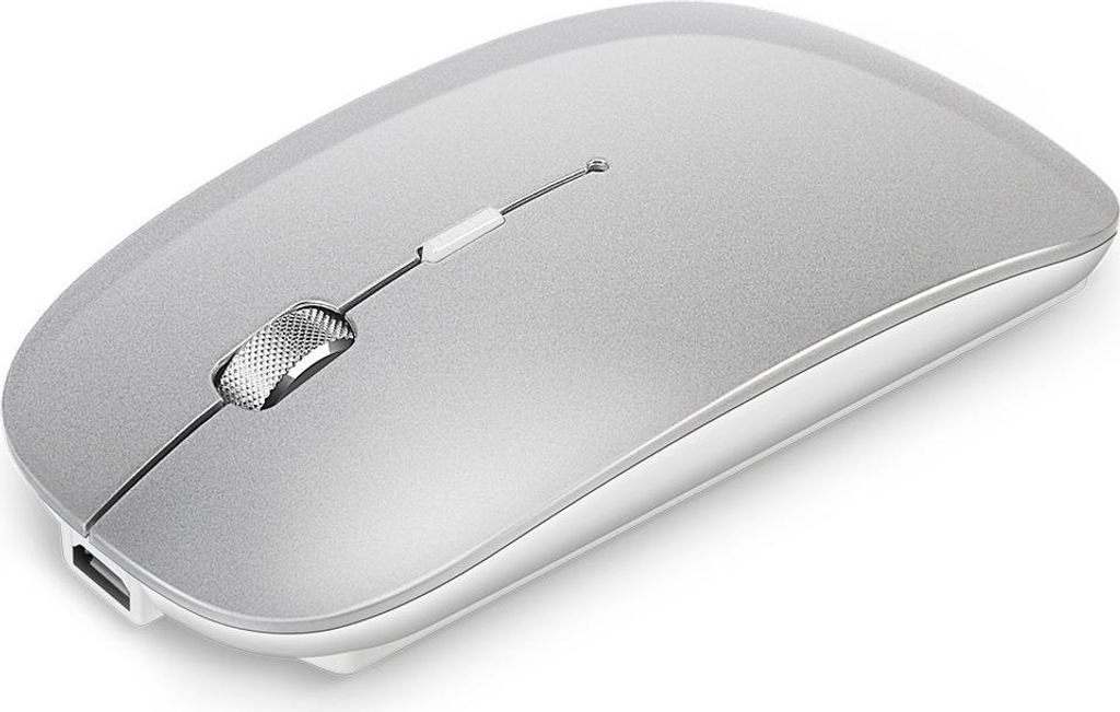 INF Kabellose Bluetooth Dual-Mode-Maus für die Verwendung mit mehreren Geräten Silber