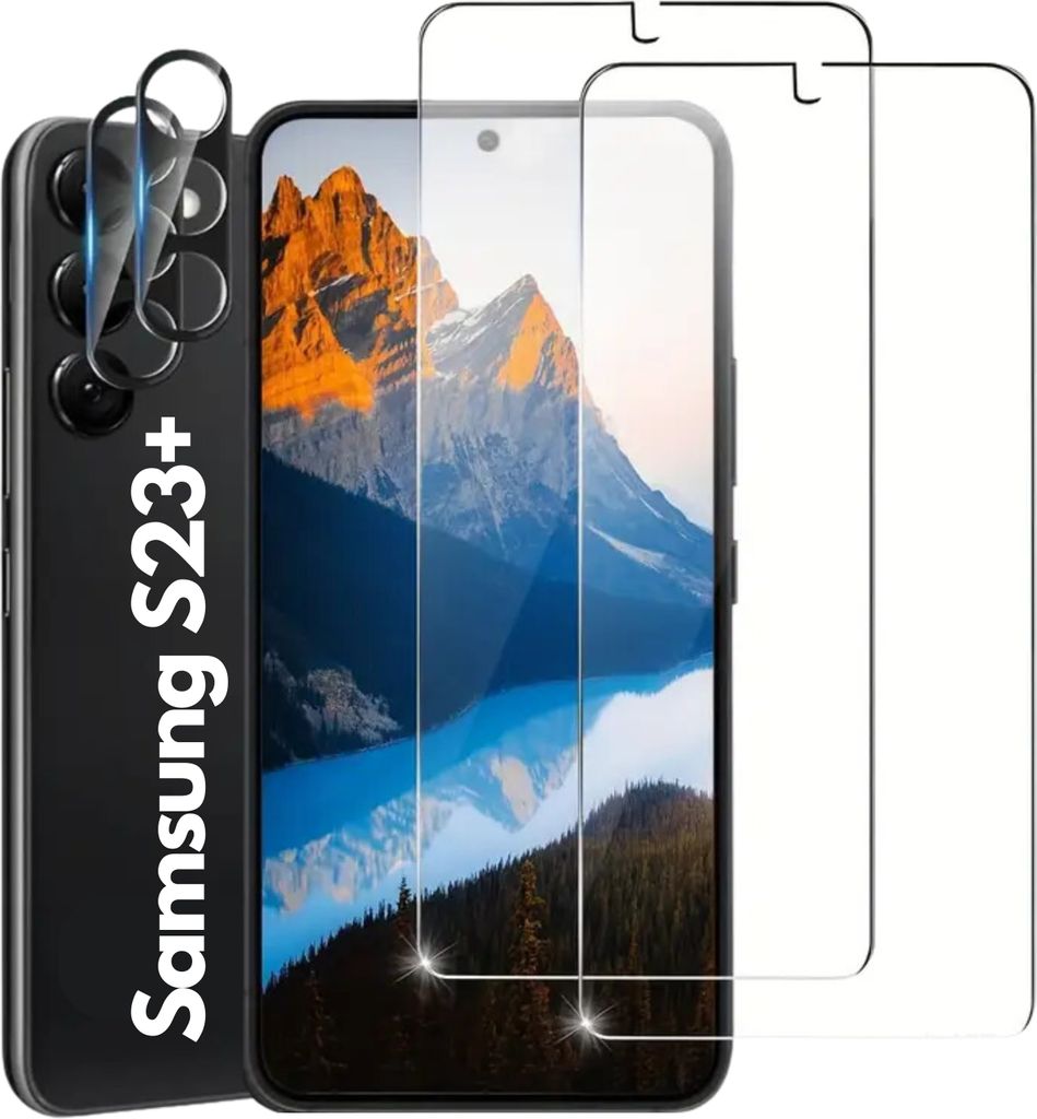 2x Schutzfolie Set inkl. Kamera Schutz transparente Panzerfolie Panzerglas Displayschutz gehärtetes 9H Echt Glas für Samsung Galaxy S24+ (Plus)