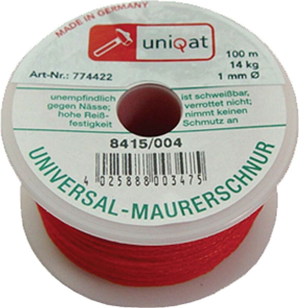 Uniqat M-SCHNUR Maurerschnur Polyae 100m 1mm Rot 8415/4