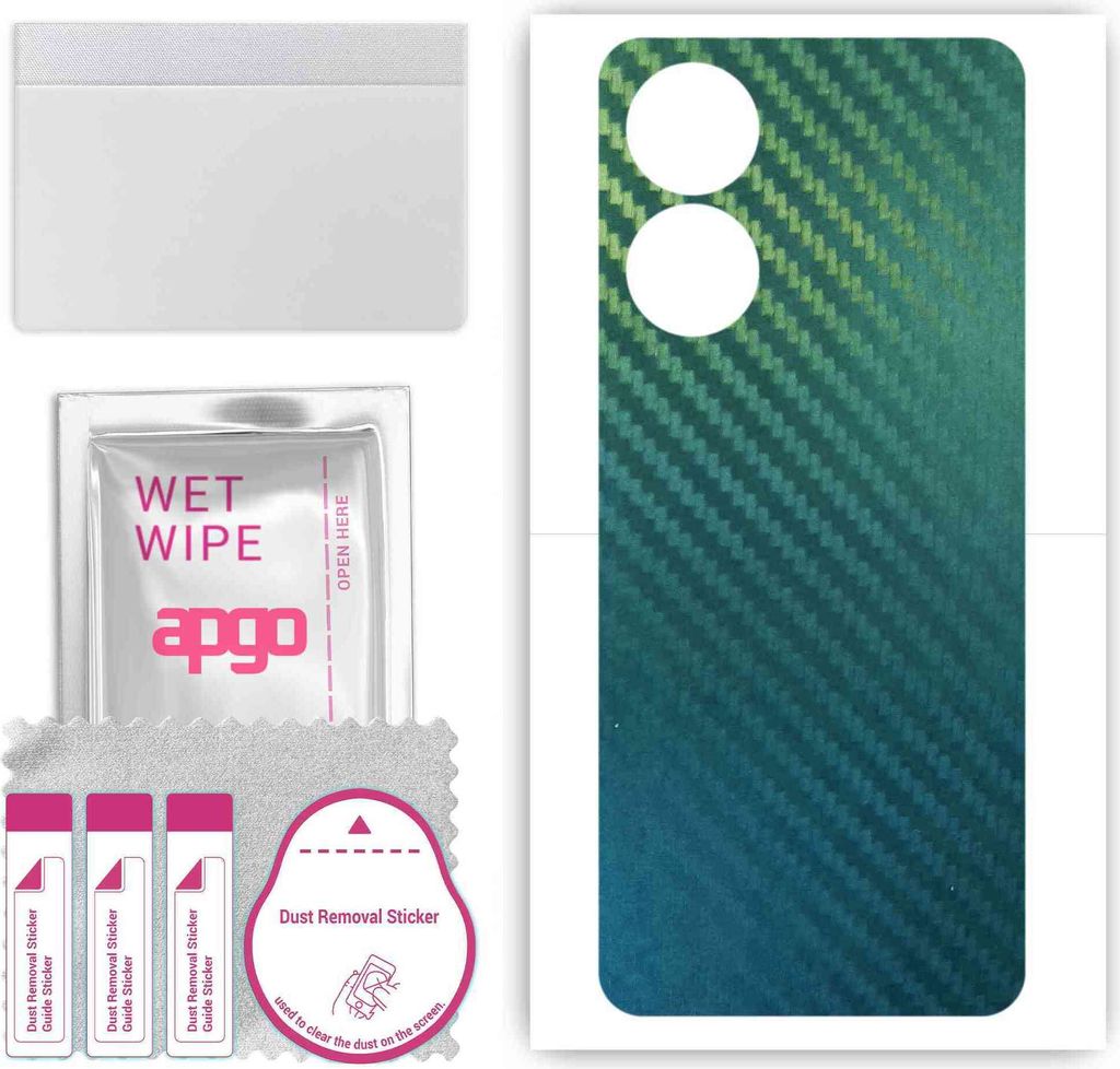 apgo Rückseite Schutzfolie, Skin, kompatibel mit Honor Play 40, Hinten Displayschutzfolie aus Vinylfolie, kratzfest, einfache Montage - Kohlenstof...