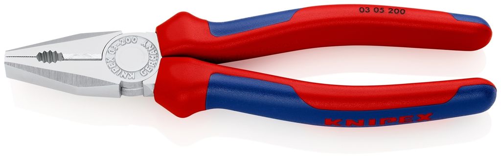 Knipex Kombizange DIN ISO 5746 Länge 200mm verchromt Mehrkomponenten-Hüllen - 03 05 200 SB