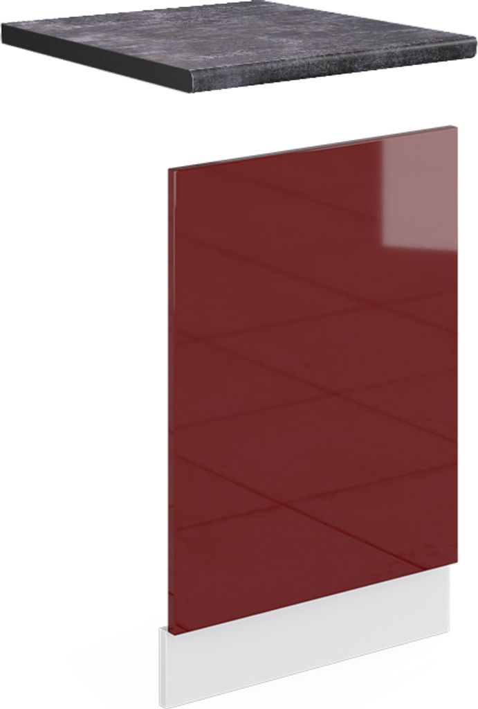 Frontblende Vicco R-Line Rot Hochglanz 45 cm , AP Anthrazit, Model 46127