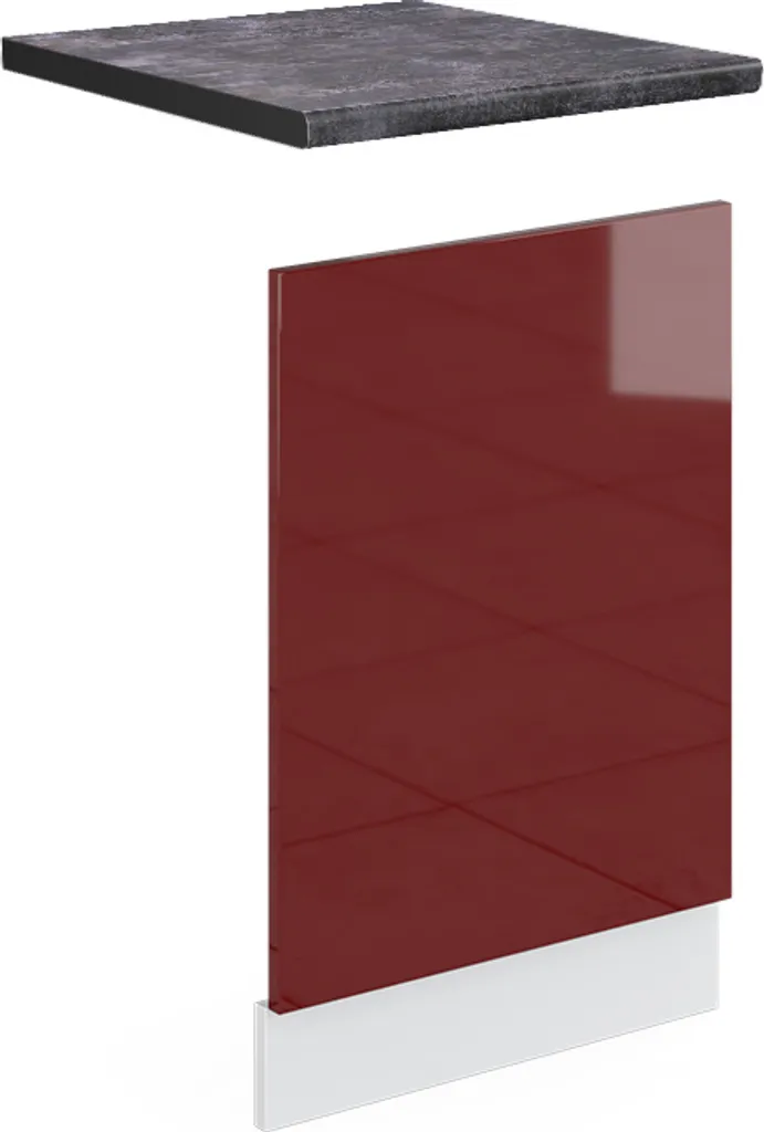 Vicco Pannello Frontale R-Line 45 cm Antracite e Rosso Lucido Cucina