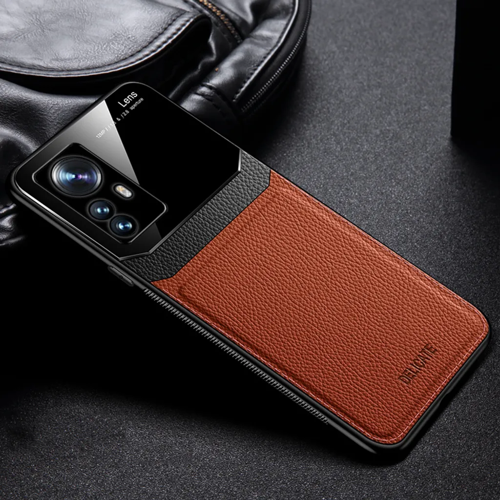 SLWYF Cover In Pelle PU Con Portafoglio E Supporto Per Xiaomi 12 Pro + 2 Pellicole Vetro Temperato - Rosso