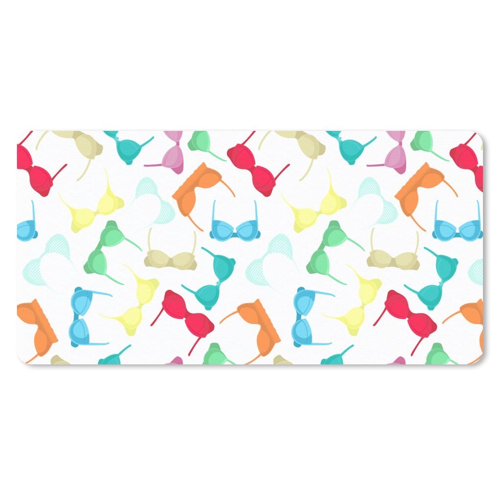 MuchoWow Schreibtischunterlage BH - Regenbogen - Frauen - Muster 80x40 cm - XXL Mauspad - Gaming Mauspad