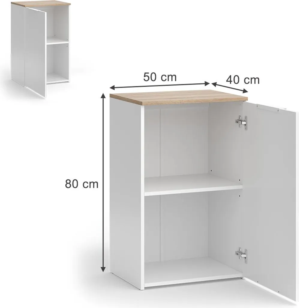 Commode blanche 50x80cm Vicco Wido avec étagère modulable et robuste - 3