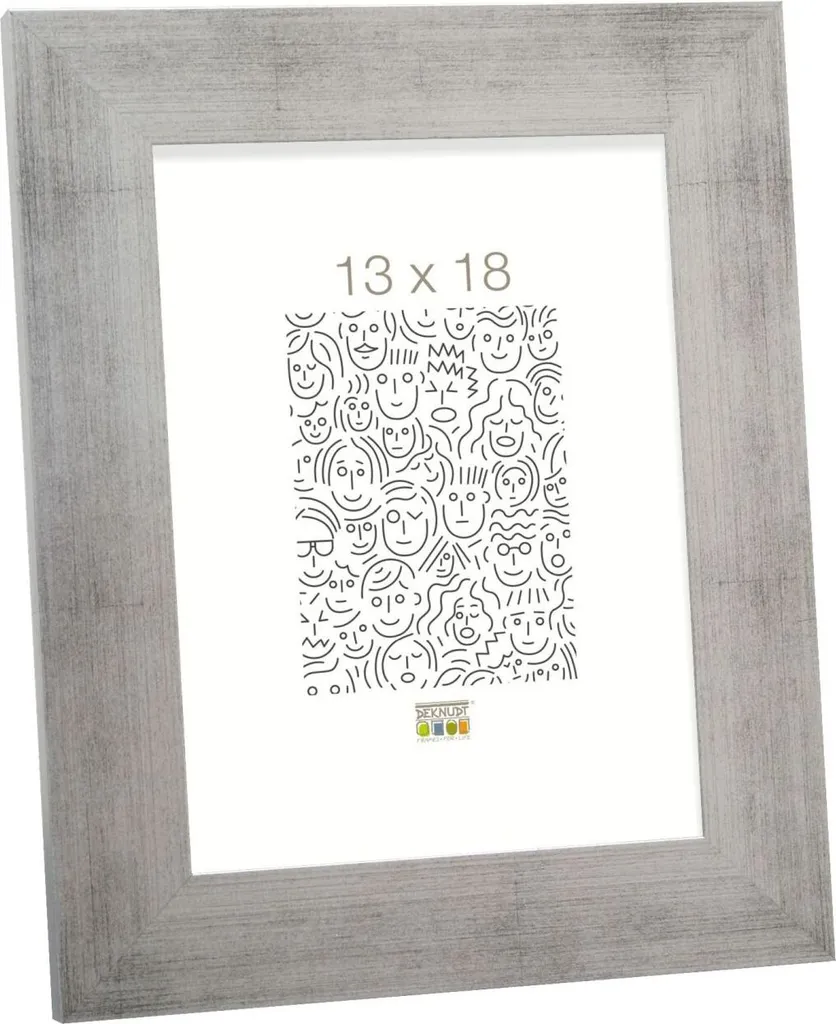 Cadre photo carré 20x20 en bois argenté S43BD - Décoration murale chic
