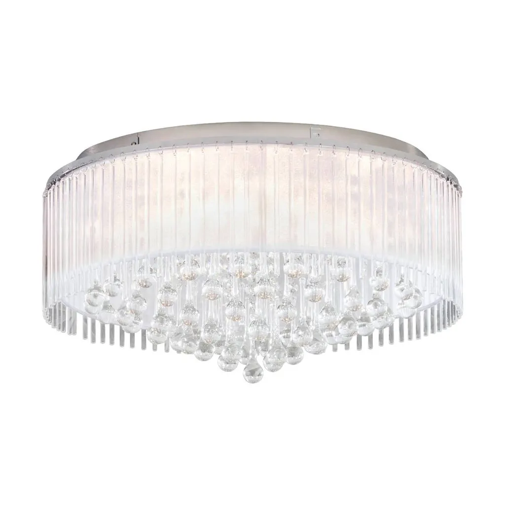 Plafonnier LED cristal 8 lampes pour éclairage de grand salon chic