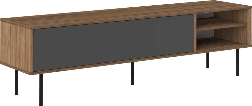 Armoire TV en noyer et gris anthracite, 165 x 40 x 46 Image du produit 