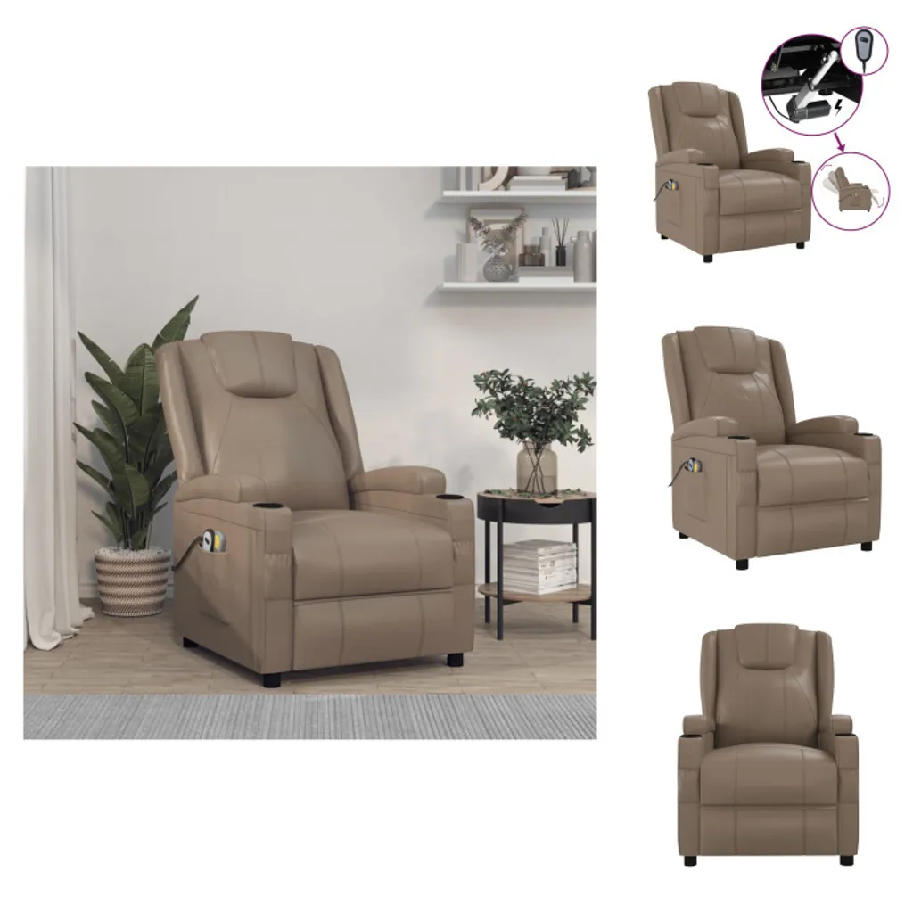 Fauteuil de massage électrique : soulagez votre dos en similicuir brun