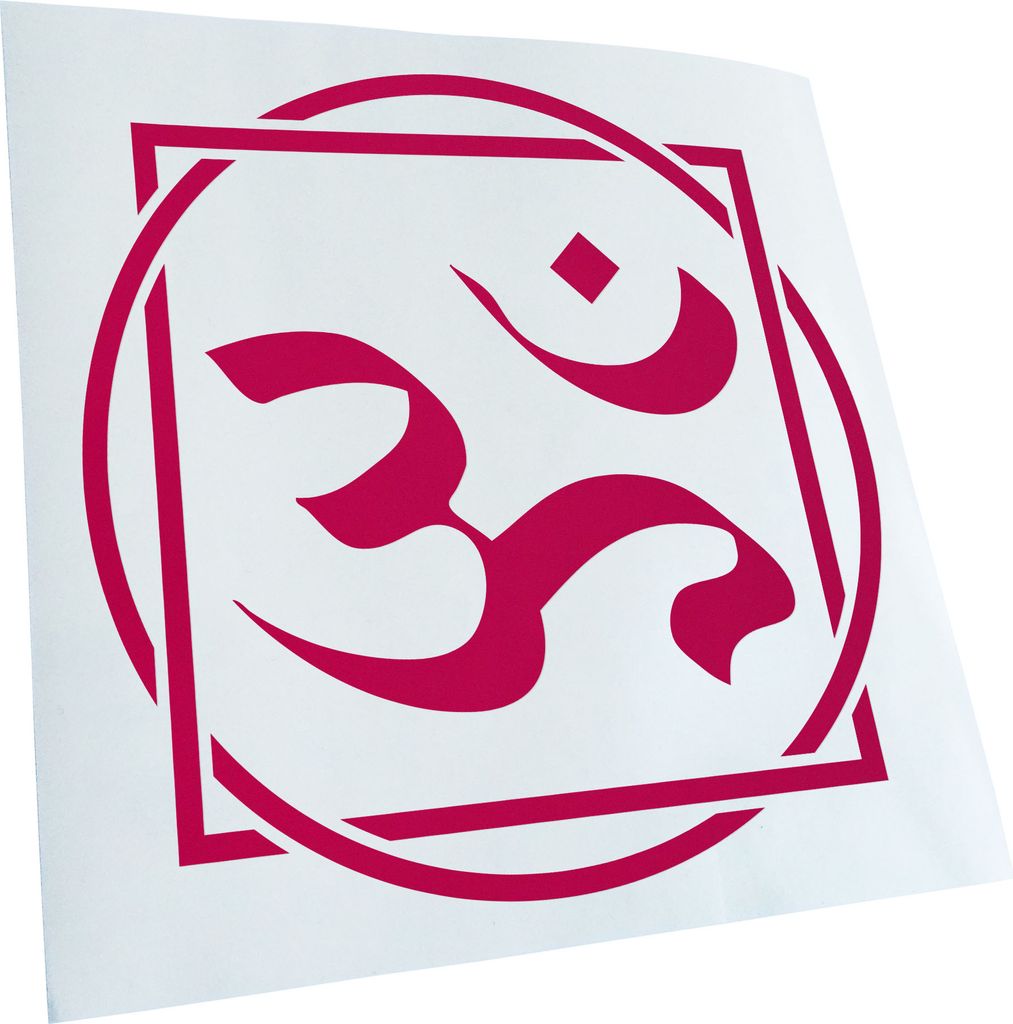 Kiwistar - Autoaufkleber - pink - 30 x 30 cm - Om Zeichen - Heckscheibenaufkleber - Aufkleber für Auto Kfz Fahrrad, LKW, Truck Mofa