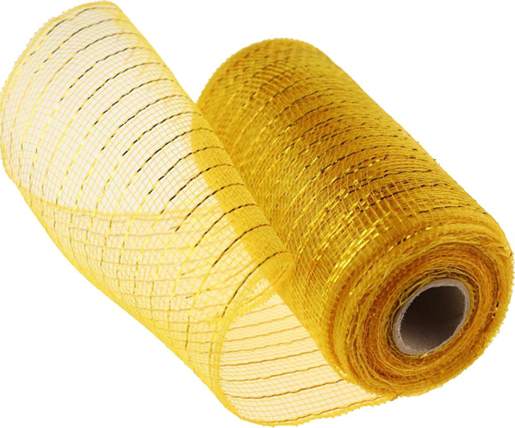 1 Roll Nachbildungatives Netz umweltfreundlich hohe Zähigkeit Netzgarn Weihnachts-Poly Mesh Ribbon Metallic Strips Nachbildung für Zuhause-Golden