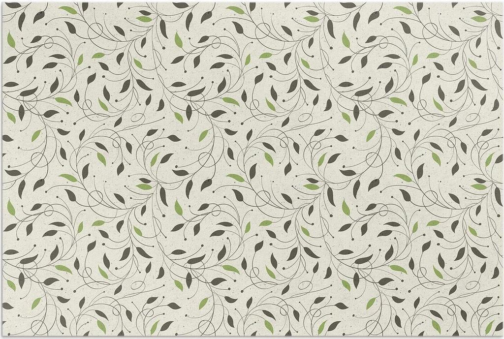 Kleine Blätter, subtile Ranken – Vinylteppich – 100x150 cm – Outdoor Teppich – Terrasse – Wetterfest – Modern