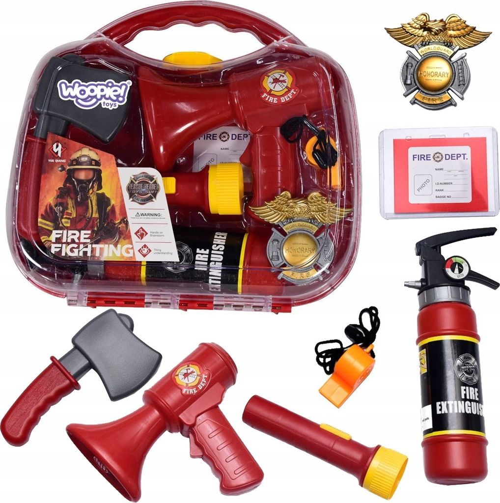 WOOPIE Feuerwehrkoffer-Set mit Feuerlöscher 7 el.
