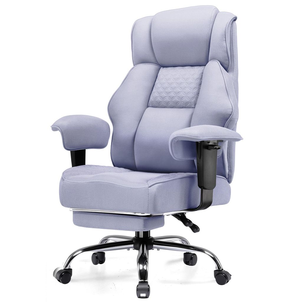 GTPLAYER Gaming Stuhl, breiter Bürostuhl aus Hochwertigem Stoff, Ergonomischer PC-Stuhl, Verstellbarer und Drehbarer Schreibtischstuhl mit Fußst...