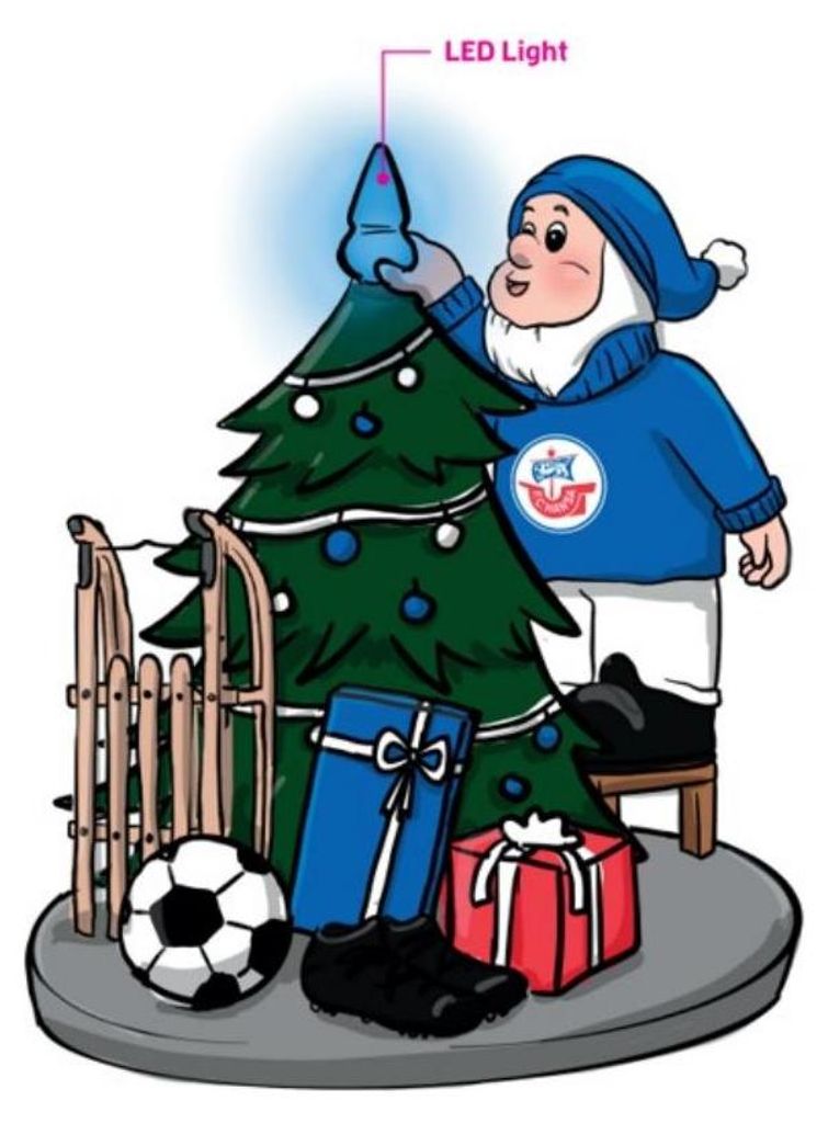 Hansa Rostock Gartenzwerg "LED-Zwerg Tannenbaum"
