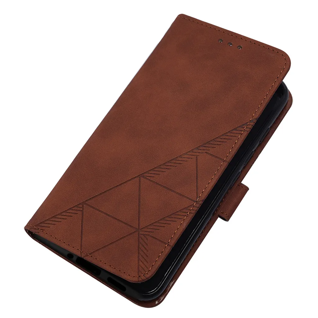 Custodia Flip Vintage Xiaomi Redmi 12C & Poco C55 - Marrone Goffrato - 5