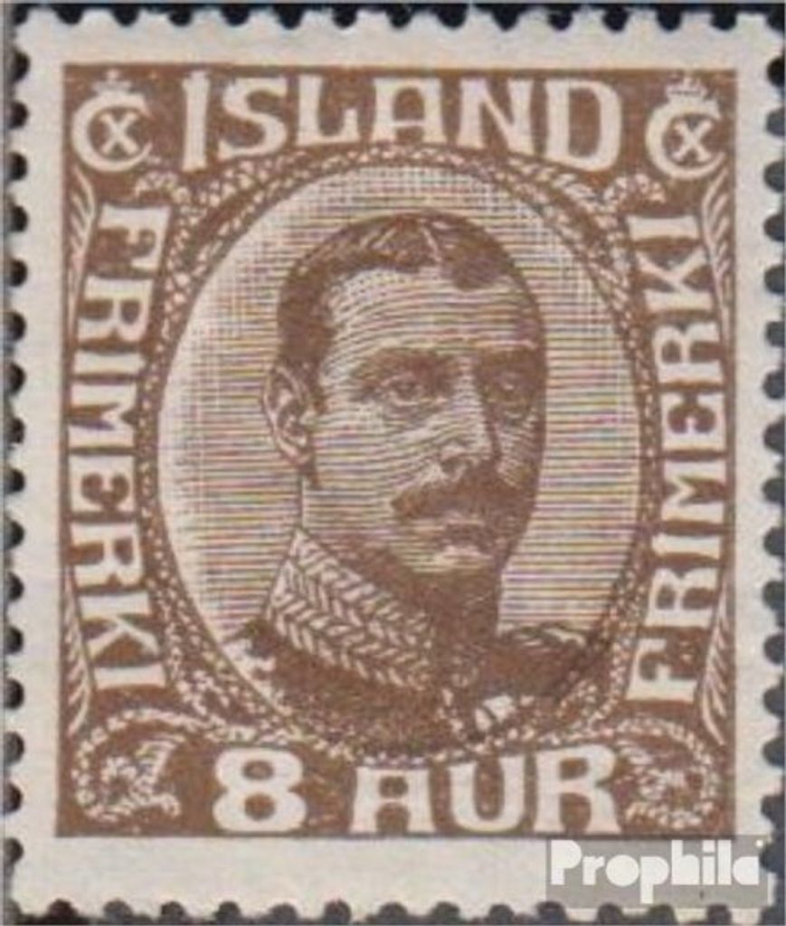 Briefmarken Island 1920 Mi 88 mit Falz Christian X.