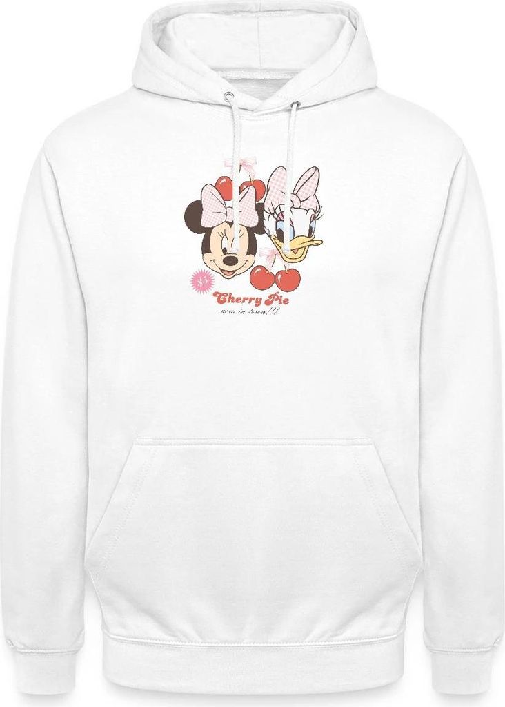 Mickey & Minnie Cherry Pie Minnie & Daisy Uni Hoodie, 4XL, Weiß