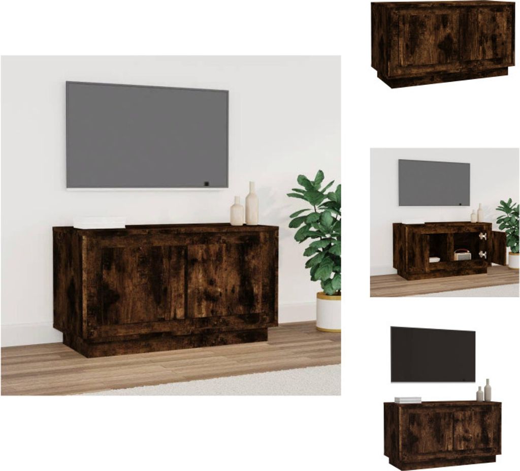 vidaXL TV-Schrank Räuchereiche 80x35x45 cm Holzwerkstoff - TV-Möbel