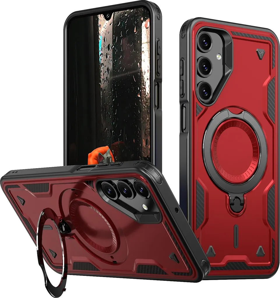 Custodia MagSafe Samsung Galaxy A16 Phonesta MagLock Armor Rosso Antiurto - 1