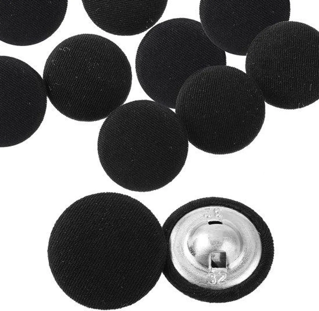 Boutons noirs 20 mm en aluminium pour customisation de vestes et sacs