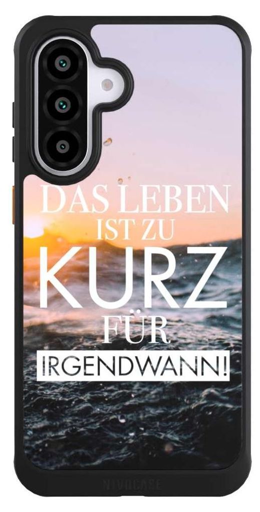 NIVOCASE Hülle für Samsung Galaxy A56 5G Handyhülle NIVOcore Case Schwarz Meer Statement Spruch