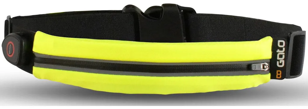 Ceinture lumineuse de sport LED USB jaune fluo étanche pour running