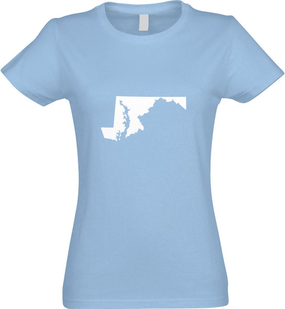 Kiwistar - T-Shirt tailliert - Damen - himmelblau - USA - Bundesstaat - Maryland - mit Motiv Bedruckt - Funshirt Design - Sport - Freizeit - Damen ...