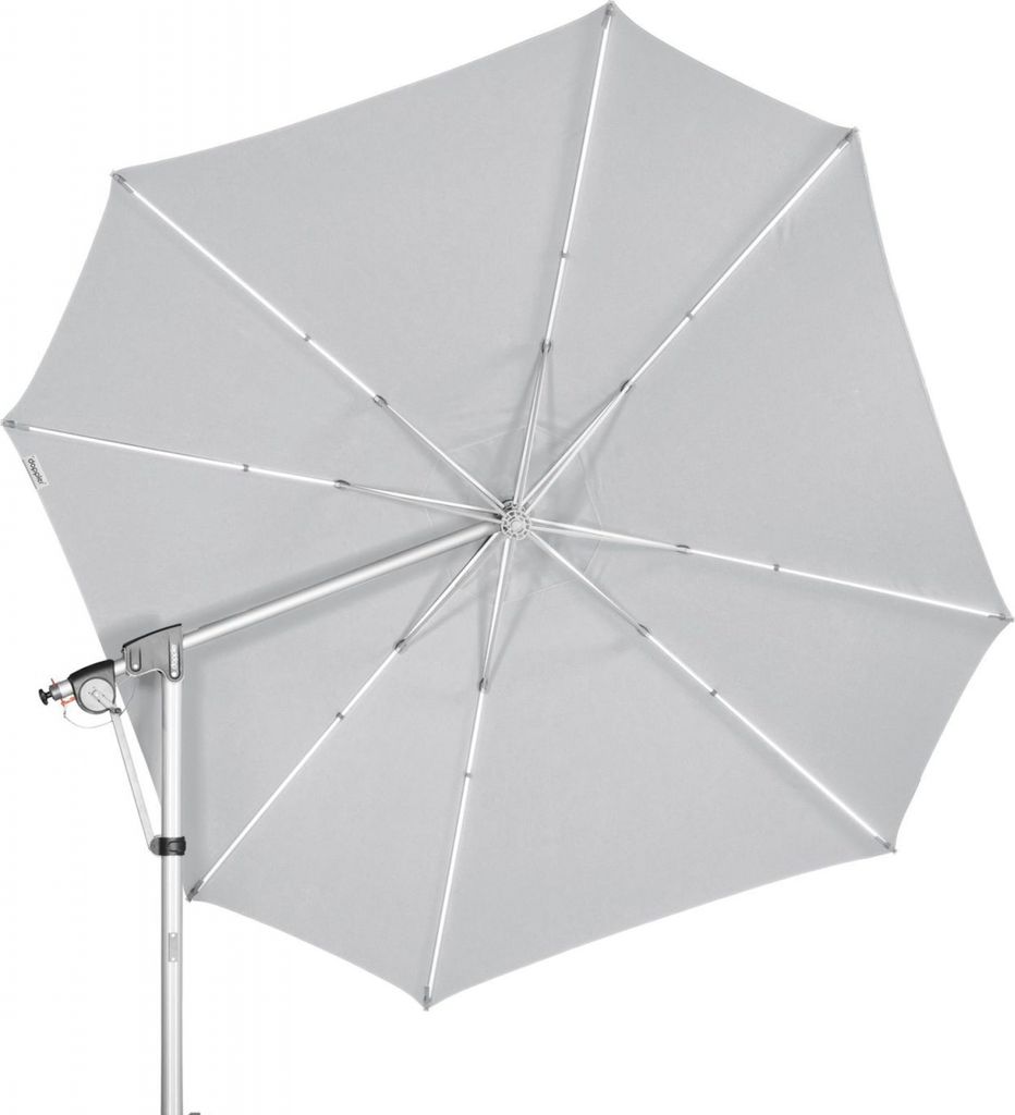 Doppler Protect Pendel 400 P Sonnenschirm 8 Farbvarianten Pendelschirm Ampelschirm T827 Hellgrau