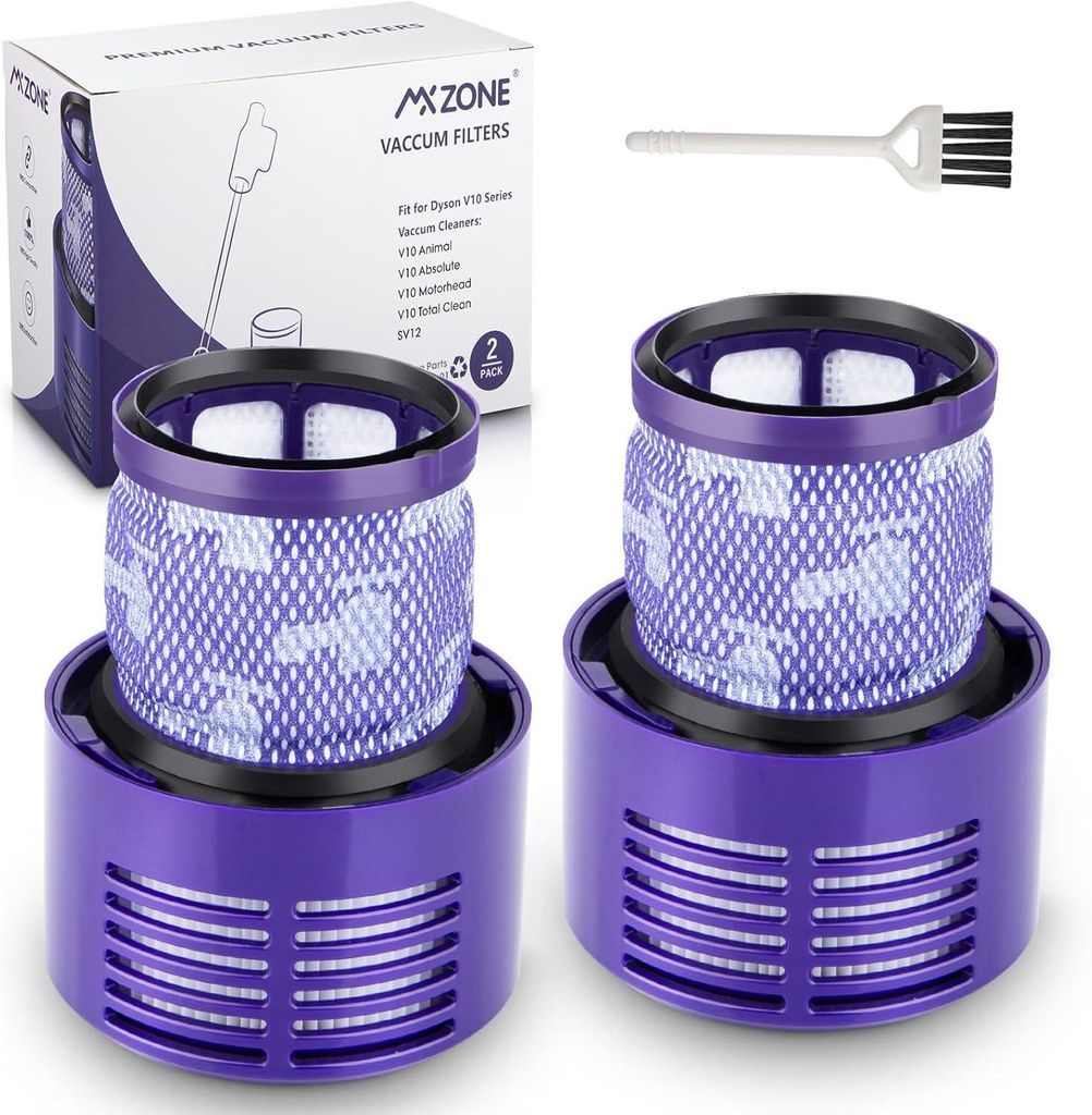 Waschbar Ersatz Filter für Dyson V10 SV12 Cyclone, V10 Animal, V10 Absolute Staubsauger Ersatzteil Ersetzen Sie DY-969082-01, 2er-Packung