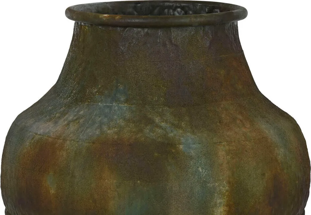 Vase en métal vert 91 cm finition ESPRIT - Objet déco robuste et chic