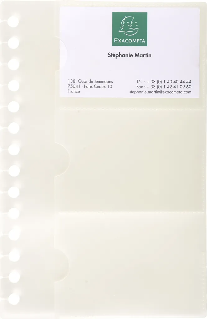 Recharge pour protège-documents Exacompta 85034E - Format 19x12,5cm 5x10