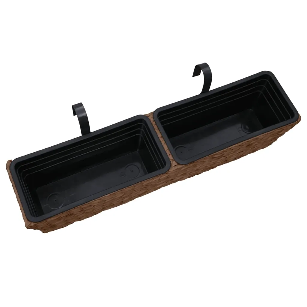 Cache-pots vidaXL en Jacinthe d'eau Marron - Solution Déco 2 pièces