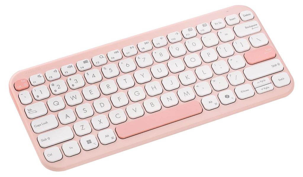 ASUS Marshmallow Keyboard KW100, 75%, Kabellos, Bluetooth, Scherenschalter, QWERTZ, Pink (90XB0880-BKB4I0)